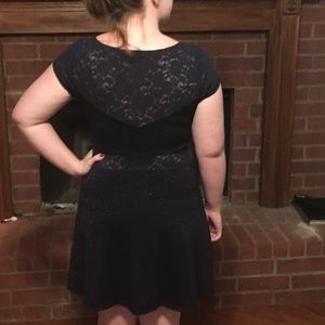Sparkly navy and lace dress